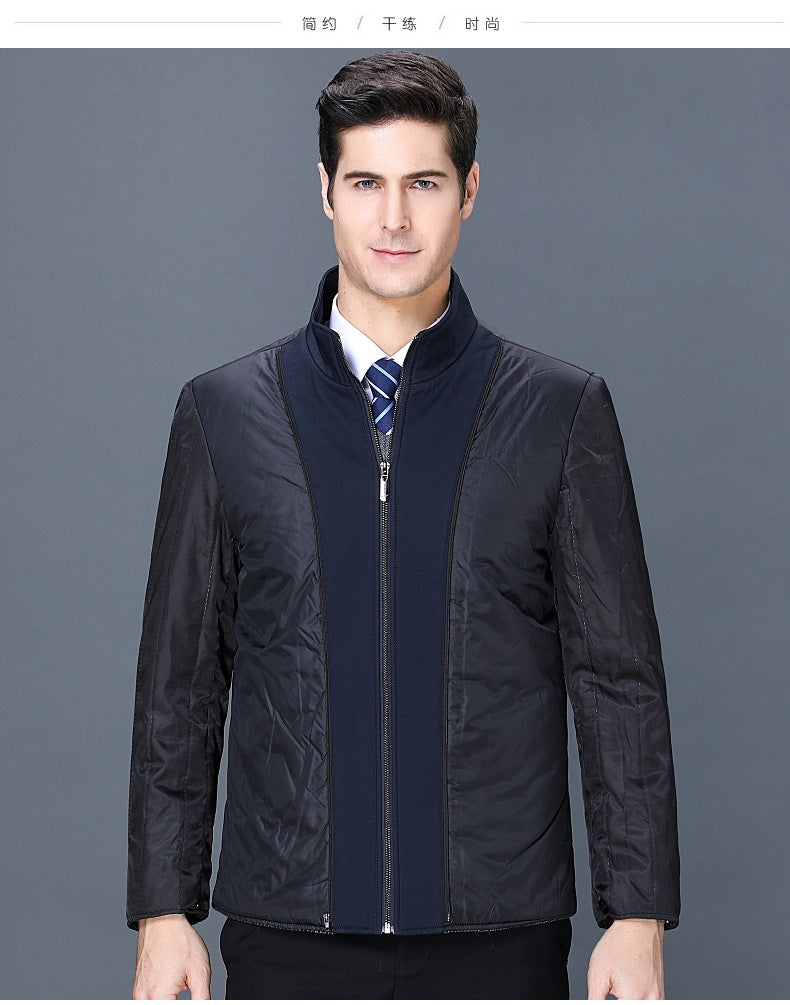 2024 Winter High-grade Windbreaker Men's Middle-aged and Elderly Men's Casual Dad's Winter Clothes Thickened Inner Jacket