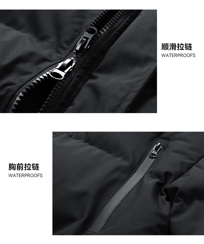 New Long Men's Big Wool Collar Thickened Extra Large Warm and Cold-proof Fashionable Jacket for Youth Fashionable Couple Clothes plus size Bread Clothes