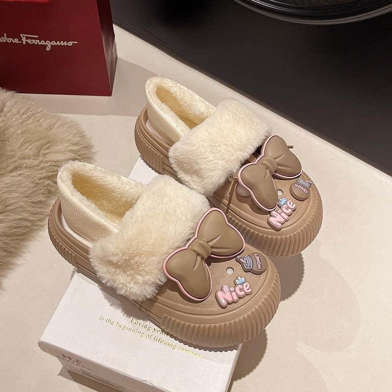 2025 New Cotton Slippers Removable Women's Winter Home Warm Fleece-Lined Home Plush Cotton Slippers Cute Slippers
