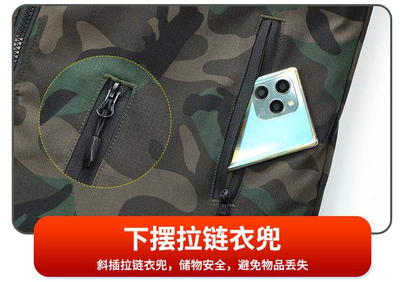 Winter Mid-Length Cotton Work Clothes for Men, Velvet Thickeneded Cotton Jackets, Cold-Proof, Windproof and Warm Camouflage Work Clothes, Military Coats
