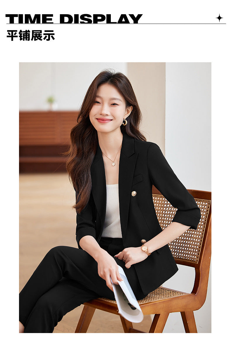 Seven-point Sleeve Suit suit Women's Spring and Summer New College Student Work Clothes Interview Dress Slim-fit Jacket Professional Suit