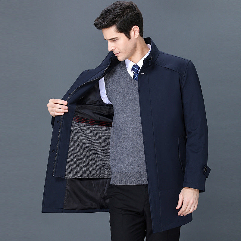 2024 Winter High-grade Windbreaker Men's Middle-aged and Elderly Men's Casual Dad's Winter Clothes Thickened Inner Jacket