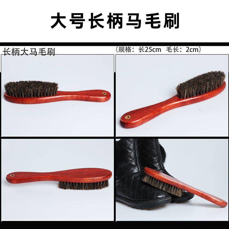 Horsehair Shoe Brush, Horsehair Shoe Polish Brush, Clothing Brush, Suede and Nubuck Leather Cleaning and Stain Removal Interior Brush, Sports Shoe Brush
