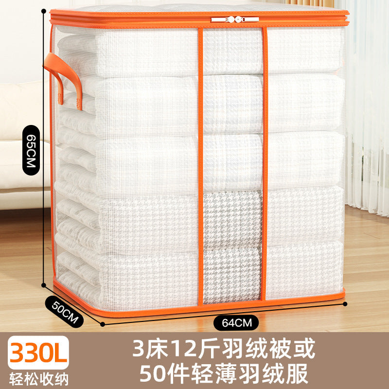 Transparent Mesh Quilt Storage Bag Large Capacity Folding Home Wardrobe Clothing Moving Packing Bed Bottom Storage Bag