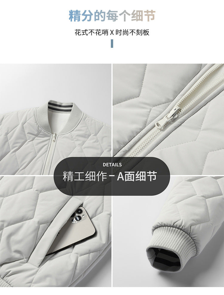 Double-sided stand collar cotton-padded jacket jacket men's winter fleece-lined thickened cotton-padded jacket fashion brand relaxed-fit warm bread suit for lovers