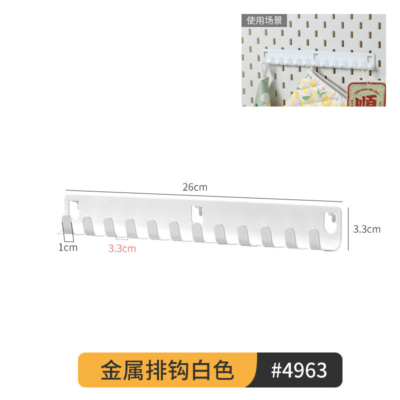 Extra-Large Perforated Board Self-Adhesive No-Drill Storage Rack Kitchen Wall Nail-Free Hanging Board Bathroom Wall Storage Organizer
