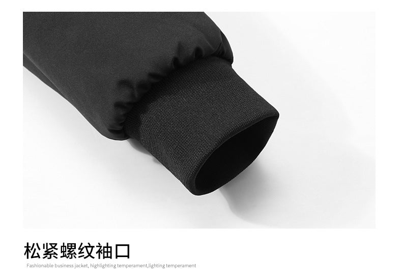 Thick Velvet Jacket 2025 Large Size Men's Outwear Autumn and Winter Middle-Aged and Elderly Stand-Up Collar Business Dad's Cotton Outwear