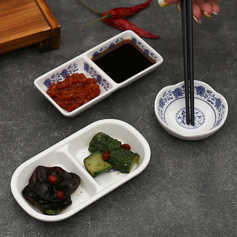 Melamine dipping dish porcelain-like plastic peanut dish orchid vintage vinegar dish wholesale hot pot restaurant catering flavor dish