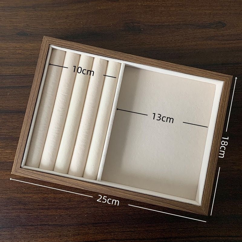 Walnut Jewelry Tray Counter Jewelry Storage Large Capacity Ring Tray Earring Tray Necklace Jewelry Box Jewelry