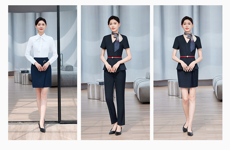 2025 New China Mobile Workwear Women's Summer Mobile Company Hall Manager Workwear Short-Sleeved Jacket Women's Skirt Shirt