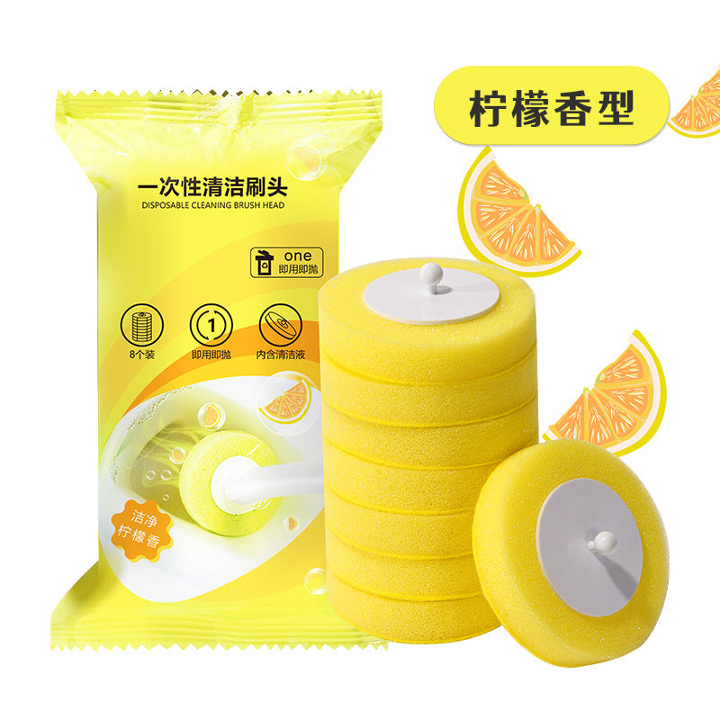 Cream style disposable toilet brush suit disposable disposable replacement brush head toilet cleaning brush decontamination household toilet brush