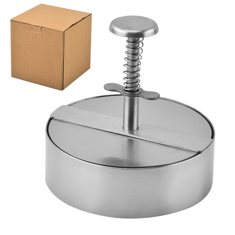 Amazon Hamburger Meat Press Push-Type Round 304 Stainless Steel Manual Meat Press Mold Household Kitchen Tools