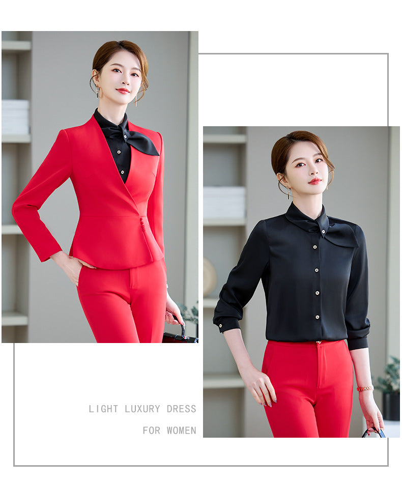 Cross-Border Professional Attire Goddess Style Long-Sleeved Beauty Salon Front Desk Fashion Hotel Manager Sales Department Jewelry Store Work Clothes