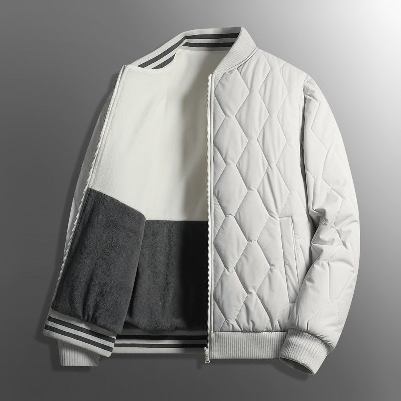 Double-sided stand collar cotton-padded jacket jacket men's winter fleece-lined thickened cotton-padded jacket fashion brand relaxed-fit warm bread suit for lovers