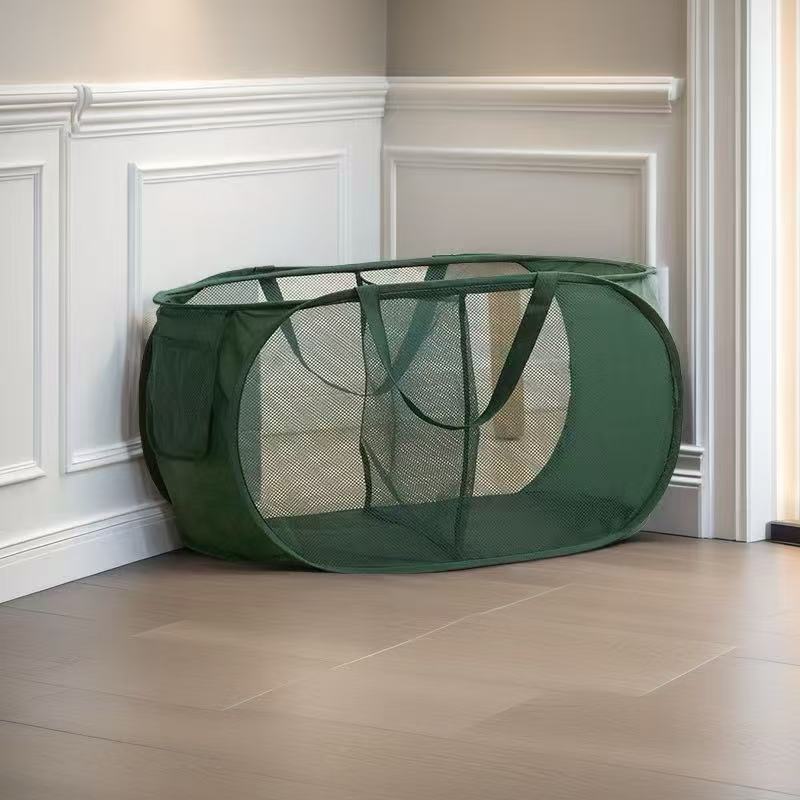 Dirty Clothes Basket, Foldable Large-Capacity Household Mesh Laundry Basket, Bathroom Storage Basket for Dirty Clothes
