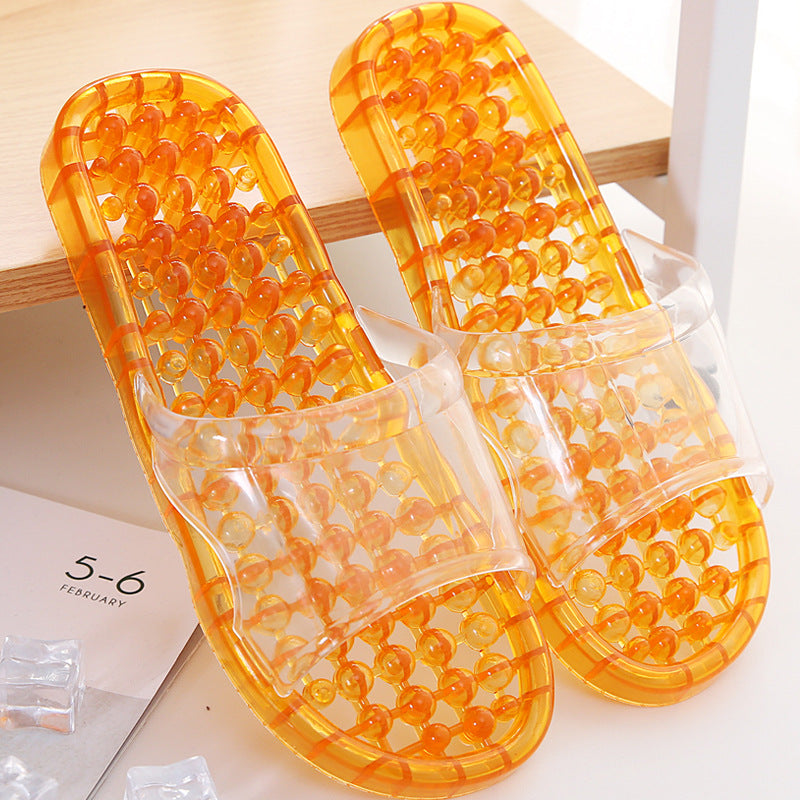 Bath Slippers Massage Plastic Hollow Leakage Bathroom Slippers Women's Summer Indoor Men's Autumn Household Massage Slippers