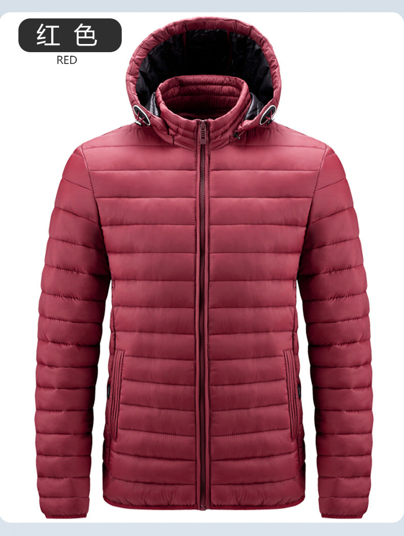 2025 Autumn/Winter Ribbed Jacket with Zipper, Detachable Hood, Men's Cross-Border E-Commerce Dropshipping, 2025 New Model