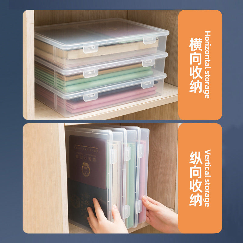 Document Storage Box for Home Use, Multifunctional Stationery, Certificate, Data, File, Card Holder, Household Registration Book Organizer, Magic Tool