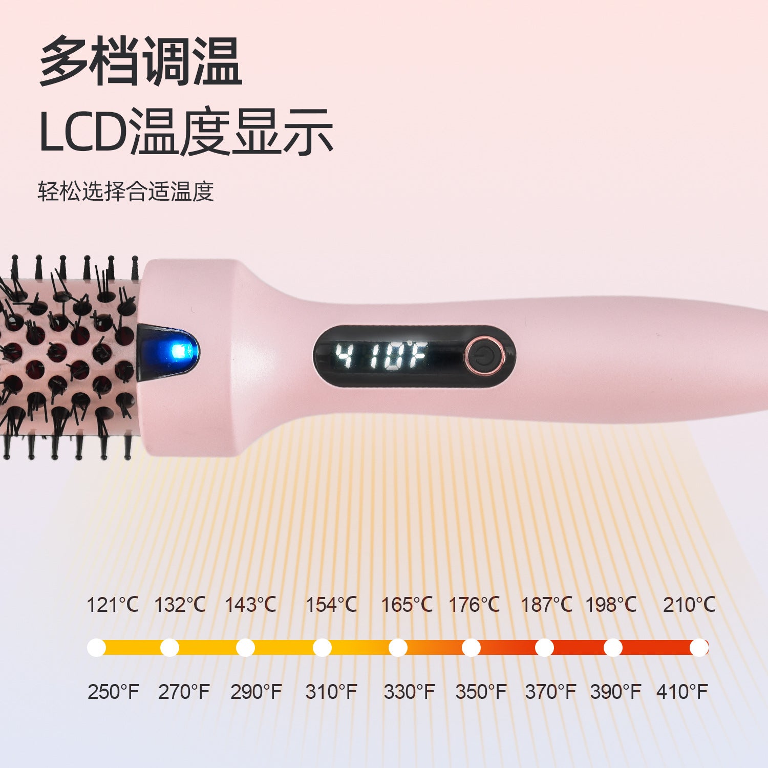 Cross-Border Fluffy Comb Curling Wand 38mm Electric Heating Curling Straightening Comb Multi-Functional Two-In-One Hair Straightener and Curling Iron Dual-Purpose