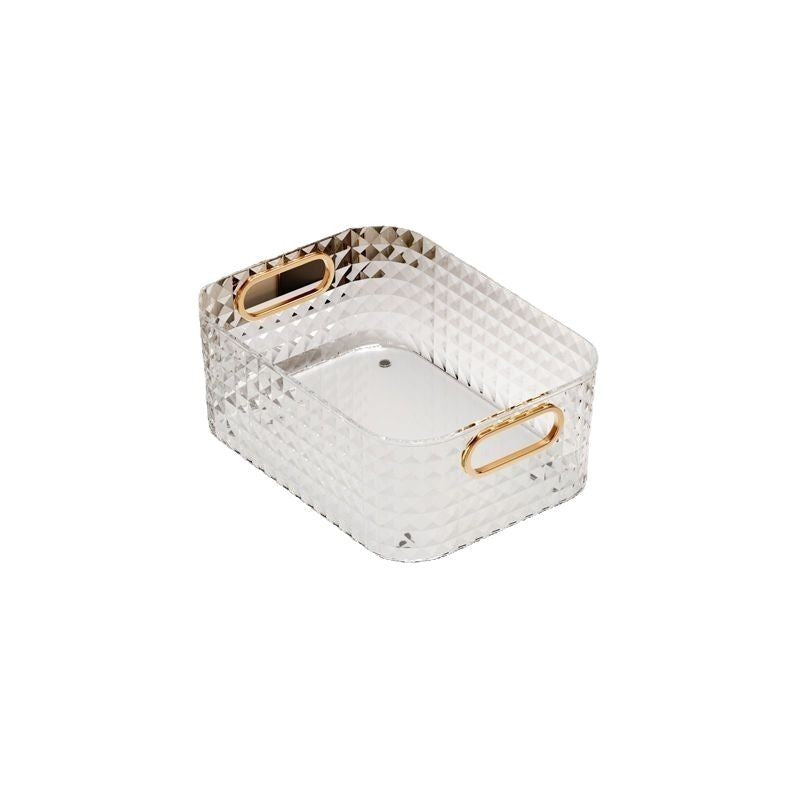 European and American Light Luxury Desktop Cosmetic Storage Box Transparent PET Advanced Dressing Table Mask Sundry Snack Storage Box