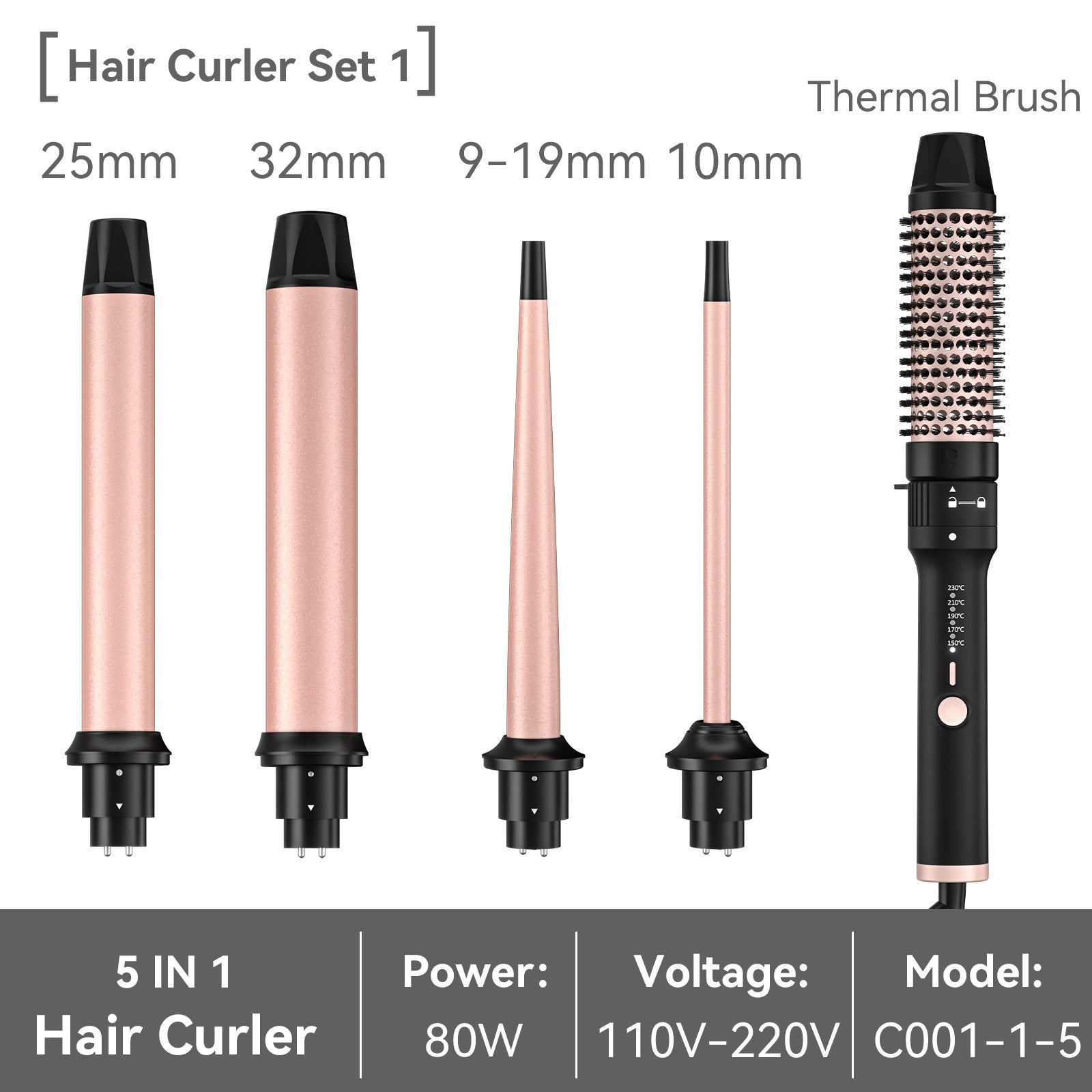 Amazon's Best-Selling All-In-One Interchangeable Curling Iron, Large Wave Curling Iron, Ceramic Multi-Functional Curling Iron Wholesale