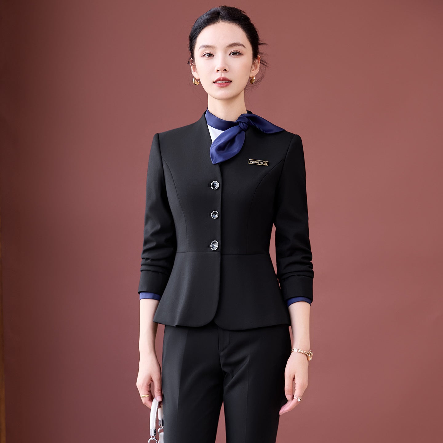 Gray Suit Suit for Women 2025 New Spring & Fall High-End Business Attire Formal Hotel Front Desk Manager Work Clothes