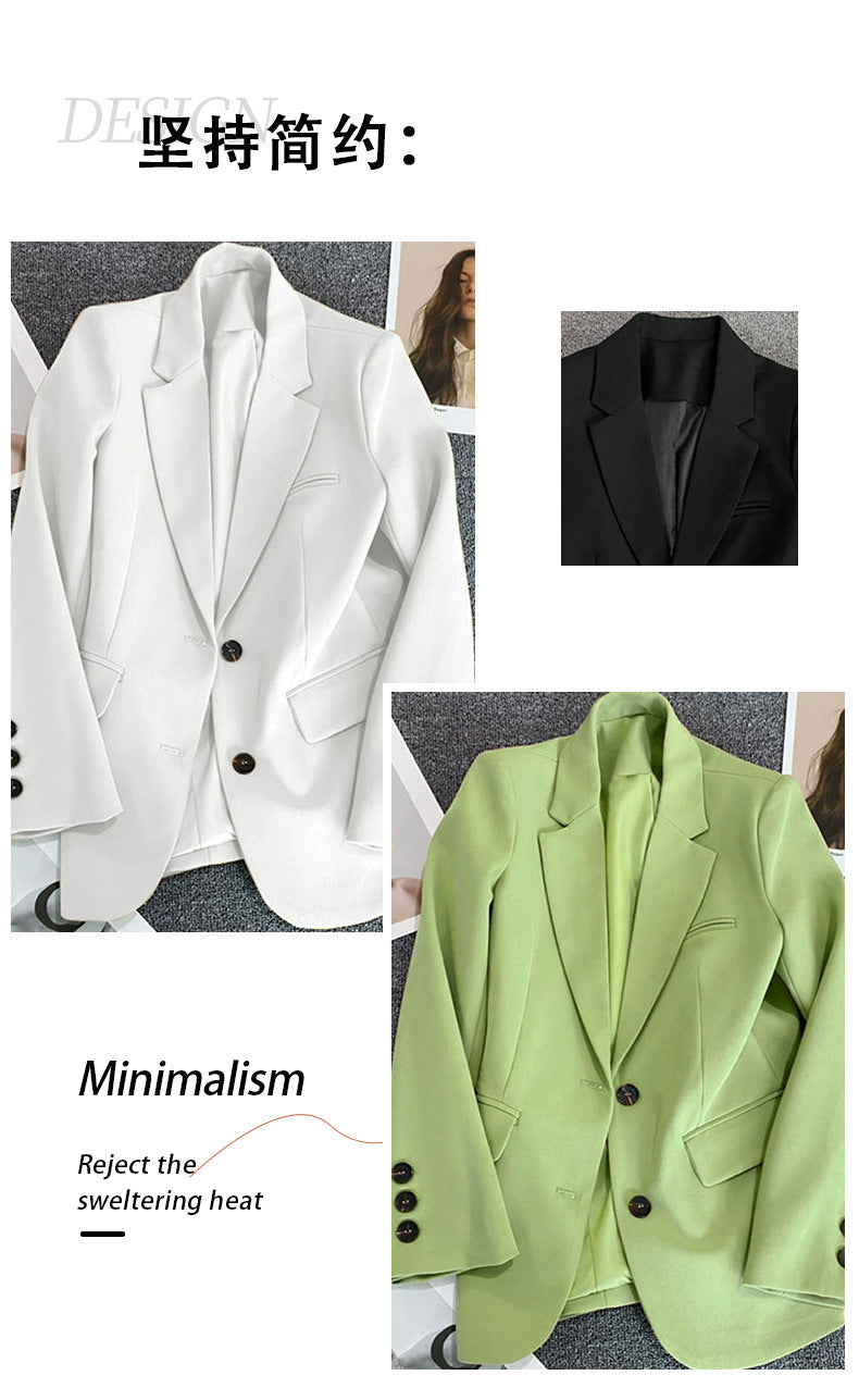 Avocado Green Blazer for Women 2026 Spring and Autumn New Casual Stylish Street-Style Blazer Korean Version Suit Jacket