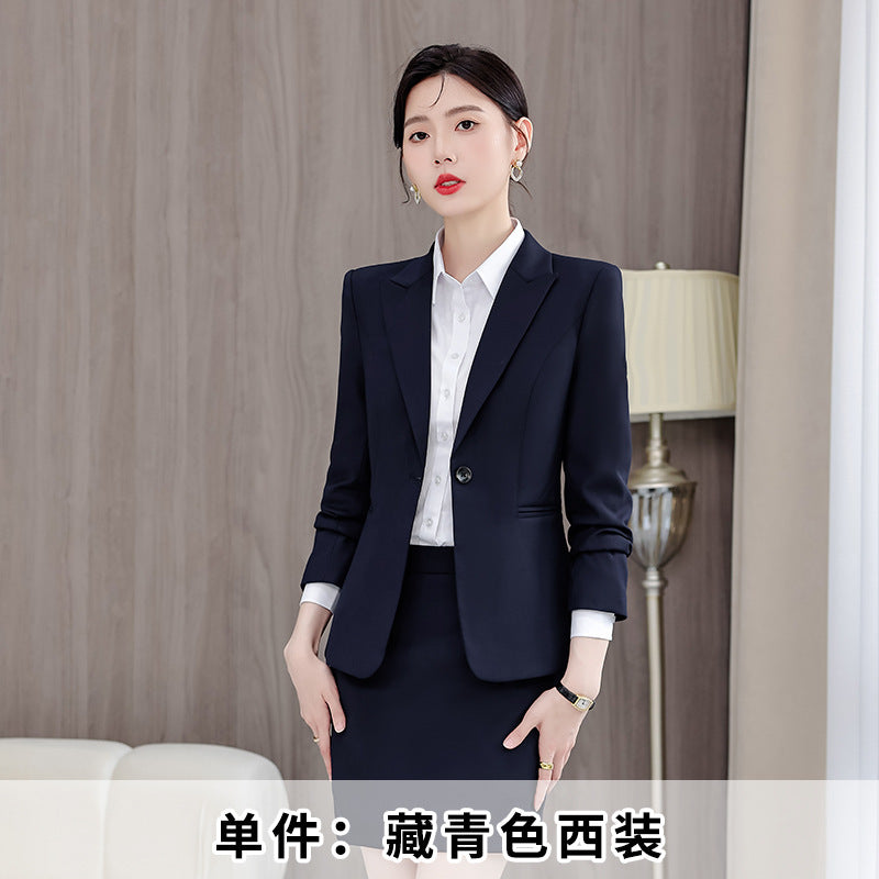 Gray Suit Women's Professional Suit Spring and Autumn Hotel Workwear Elegant Interview Formal Wear Plus Size Workwear