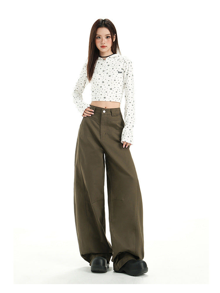 Raccoon House # Wizard of oz 2025 Early Autumn New Fashion High-Waisted Casual Versatile Cargo Pants Women's Casual Jeans