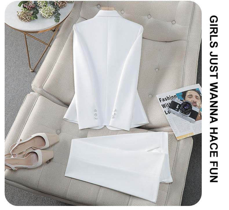 Cross-Border Pink Suit Set for Women, New Spring and Autumn Style, High-End Korean Style, Elegant Casual Business Attire, Small Suit Jacket