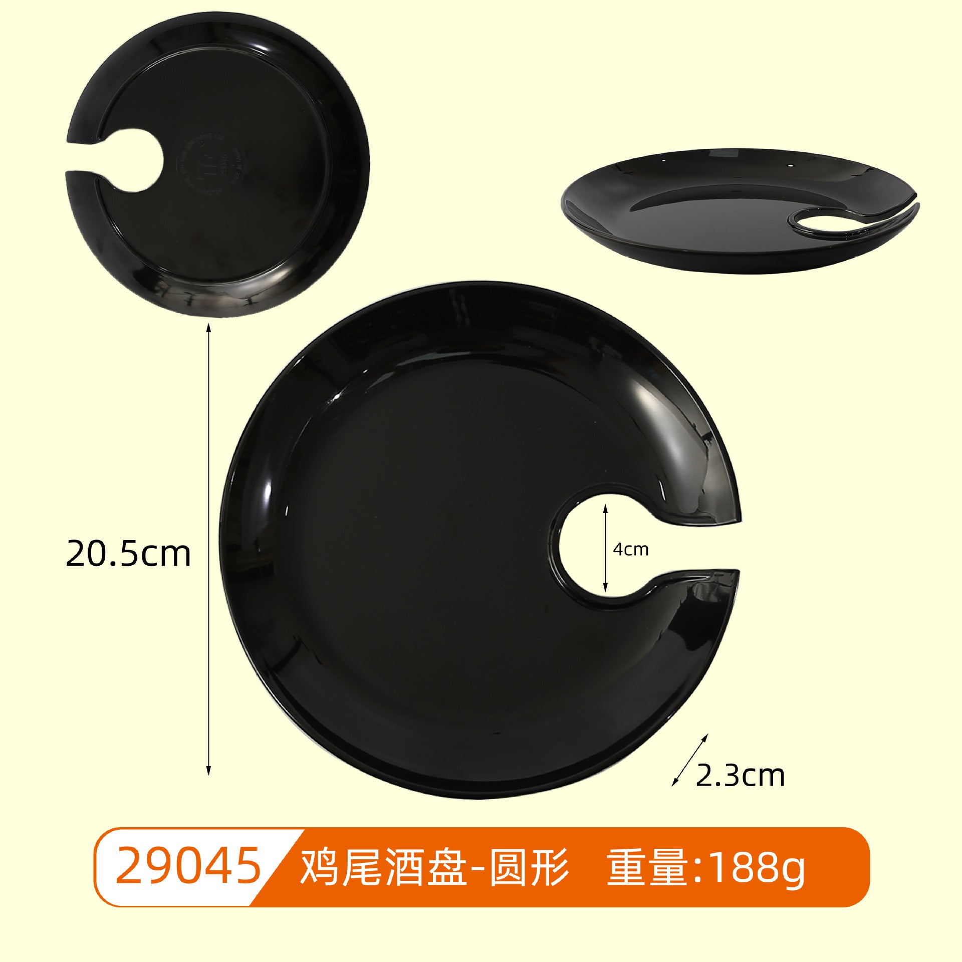 Cross-border in stock American dish cocktail plate creative with wine cup rack cooked food tray outdoor plate a generation of hair