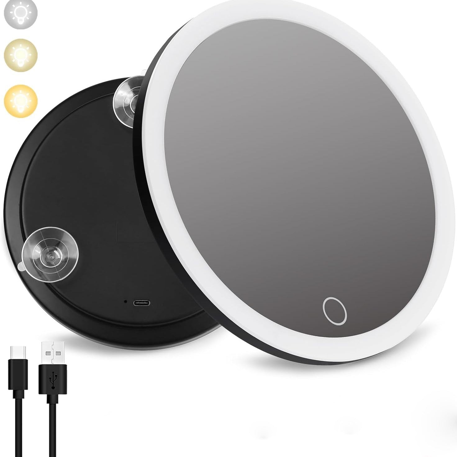 New 30 times magnification makeup mirror charging led light with lamp 360 degree bracket with lamp mirror 3 suction cup 10X20X
