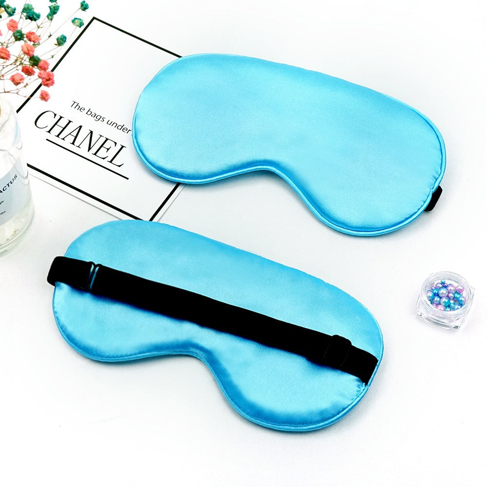 Cross-Border Wholesale Imitation Silk Eye Mask, Light-Blocking, Non-Pressing on the Eyes, Travel and Sleeping Eye Mask, Breathable Sleep Eye Mask, Adjustable