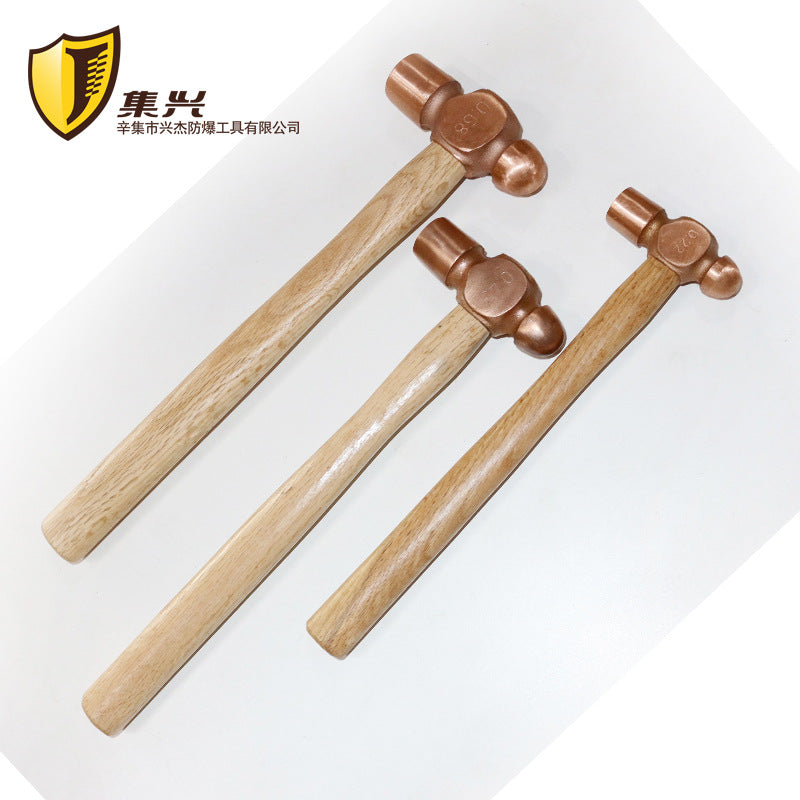 Copper round head hammer wooden handle/copper nipple hammer/copper hand hammer/copper hammer/copper hammer 0.22-1.36kg hammer