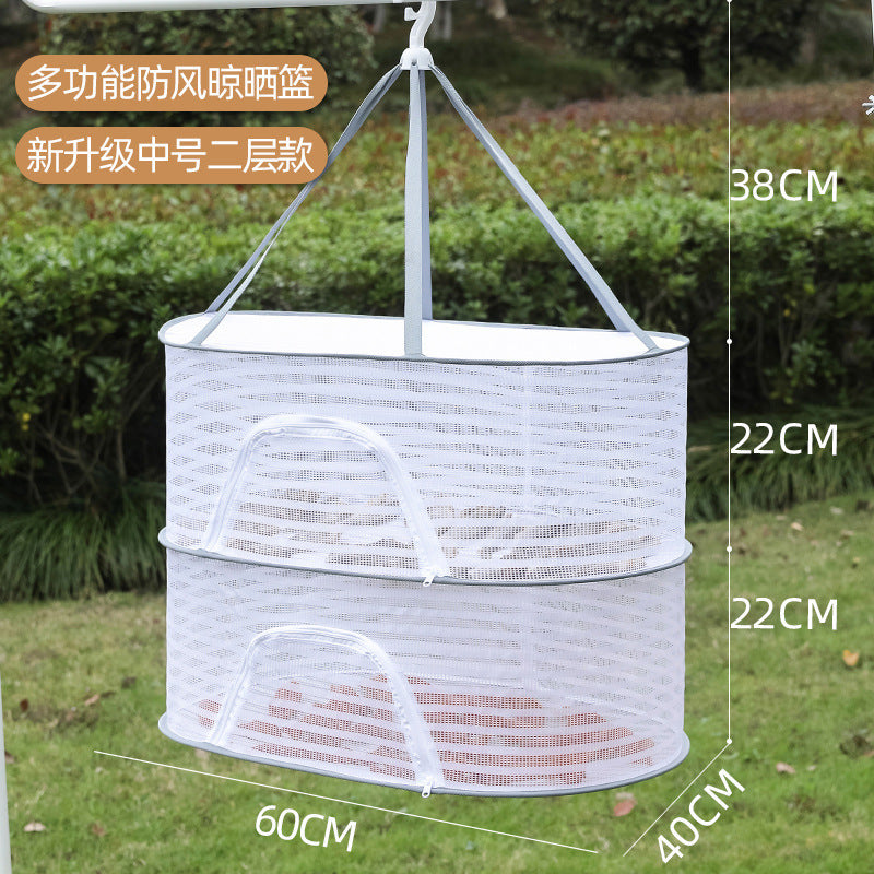 Drying Net Dry Goods Artifact Fly-proof Cage Foldable Balcony Dry Goods Net Home Drying Fish Drying Vegetable Net