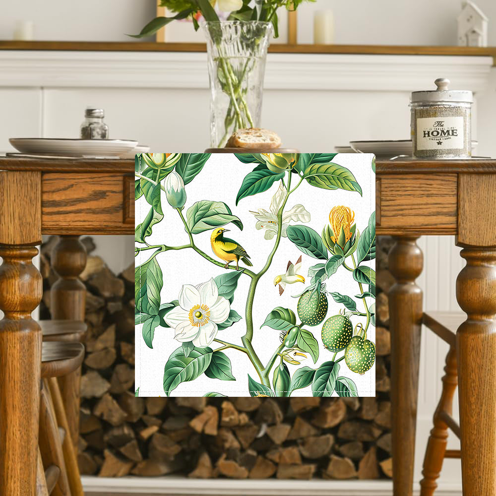 Cross-border new passion fruit table runner American Amazon linen living room coffee table dining table table mat decorative tea tablecloth