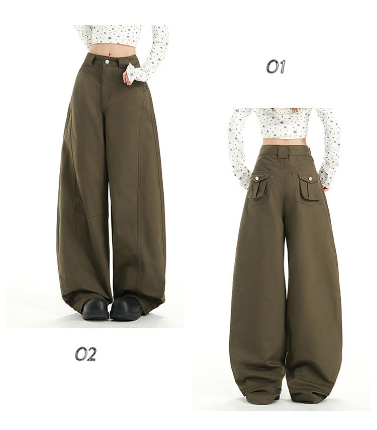 Raccoon House # Wizard of oz 2025 Early Autumn New Fashion High-Waisted Casual Versatile Cargo Pants Women's Casual Jeans