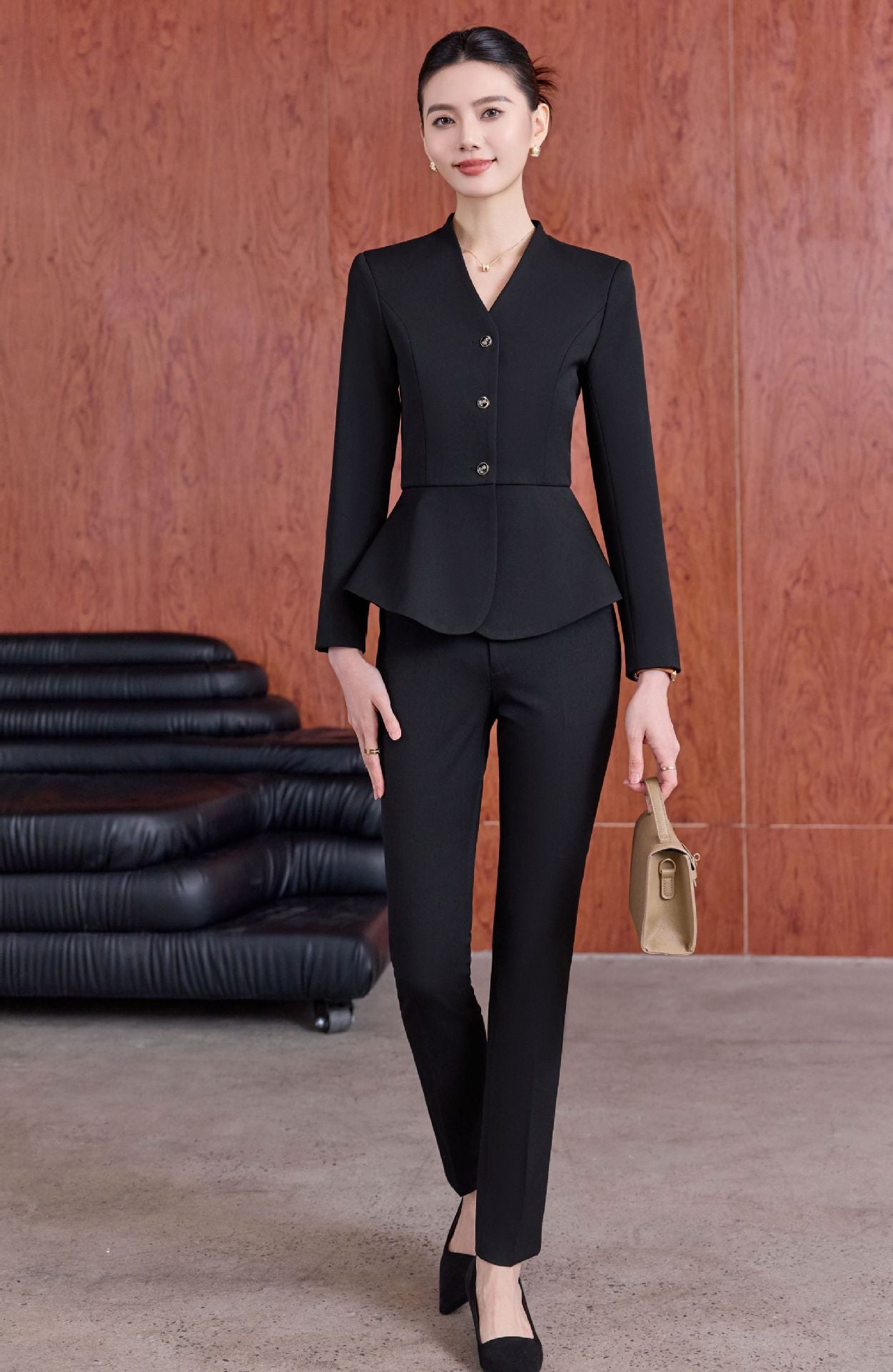 Dark Blue Suit Suit for Women 2025 Autumn and Winter New Professional Formal Wear Fashionable Workwear Jewelry Store Work Clothes