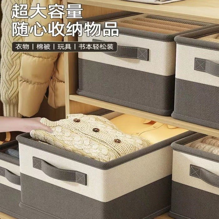 Quilt Storage Box, Clothing Storage Box, Household Compartment Storage and Organization Wardrobe Layered Folding Storage Basket