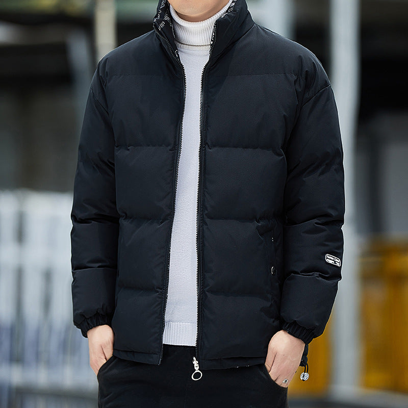 New cotton-padded coat men's winter fleece-lined thickened cotton-padded coat fashion brand Youth cotton-padded jacket Baita bread coat