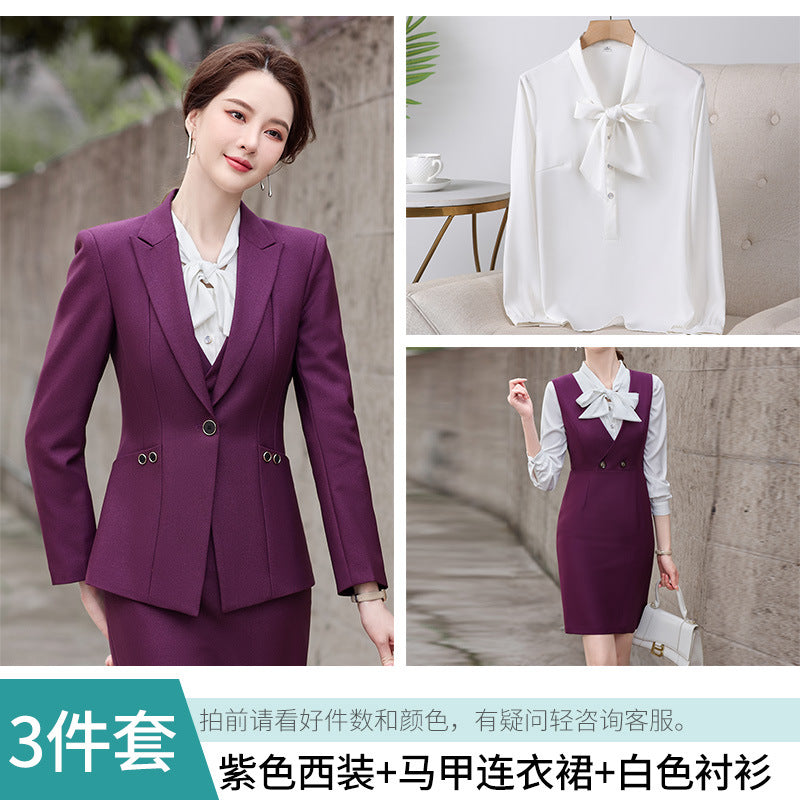 Amazon European and American Cross-Border Popular Commuter Foreign Trade Women's Blazer Professional Pants Dress Two-Piece Suit