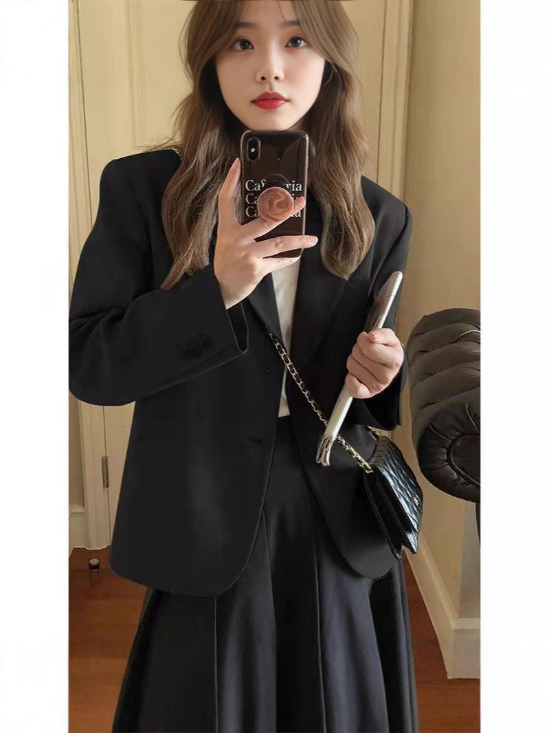 [15,400 People Collection] Small Suit Jacket Women Korean Loose 2025 Spring and Autumn British Style Gray Small Suit