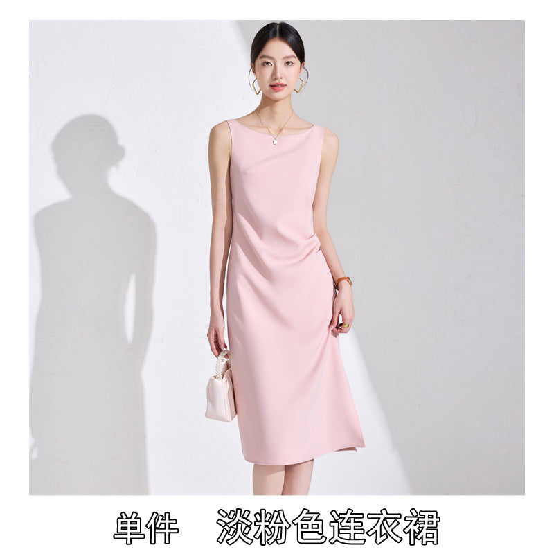 Pink High-End Three-Quarter Sleeve Blazer Women's Pants Dress Business Attire Two-Piece Suit High-End Elegant Trendy