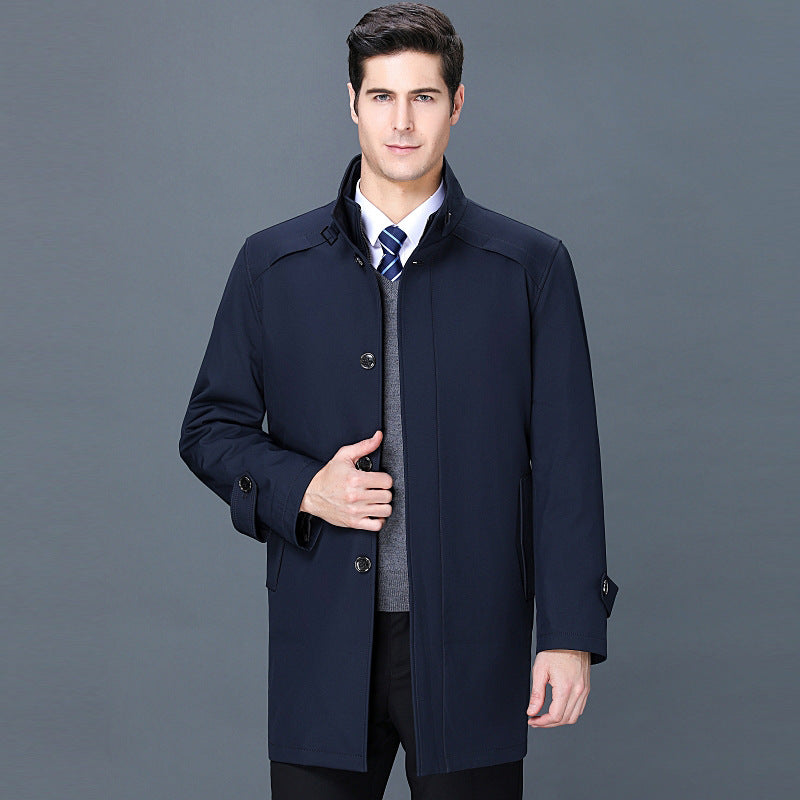 2024 Winter High-grade Windbreaker Men's Middle-aged and Elderly Men's Casual Dad's Winter Clothes Thickened Inner Jacket