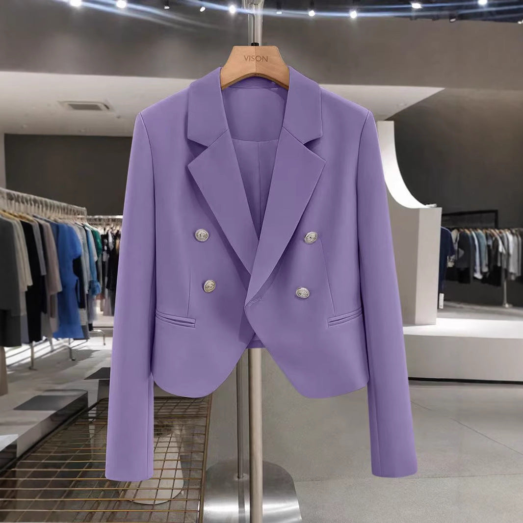Small Suit Jacket Women's 2025 New Spring and Autumn Casual Korean Style Design Sense Black Small Suit Outside Cross-border