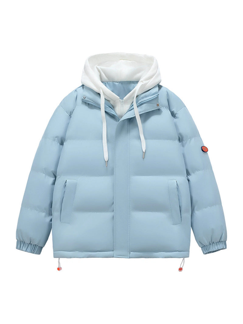Winter New Fake Two-Piece Cotton Coat for Couples, Multi-Color Casual Warm Bread Coat, Fashionable Cold-Resistant Jacket