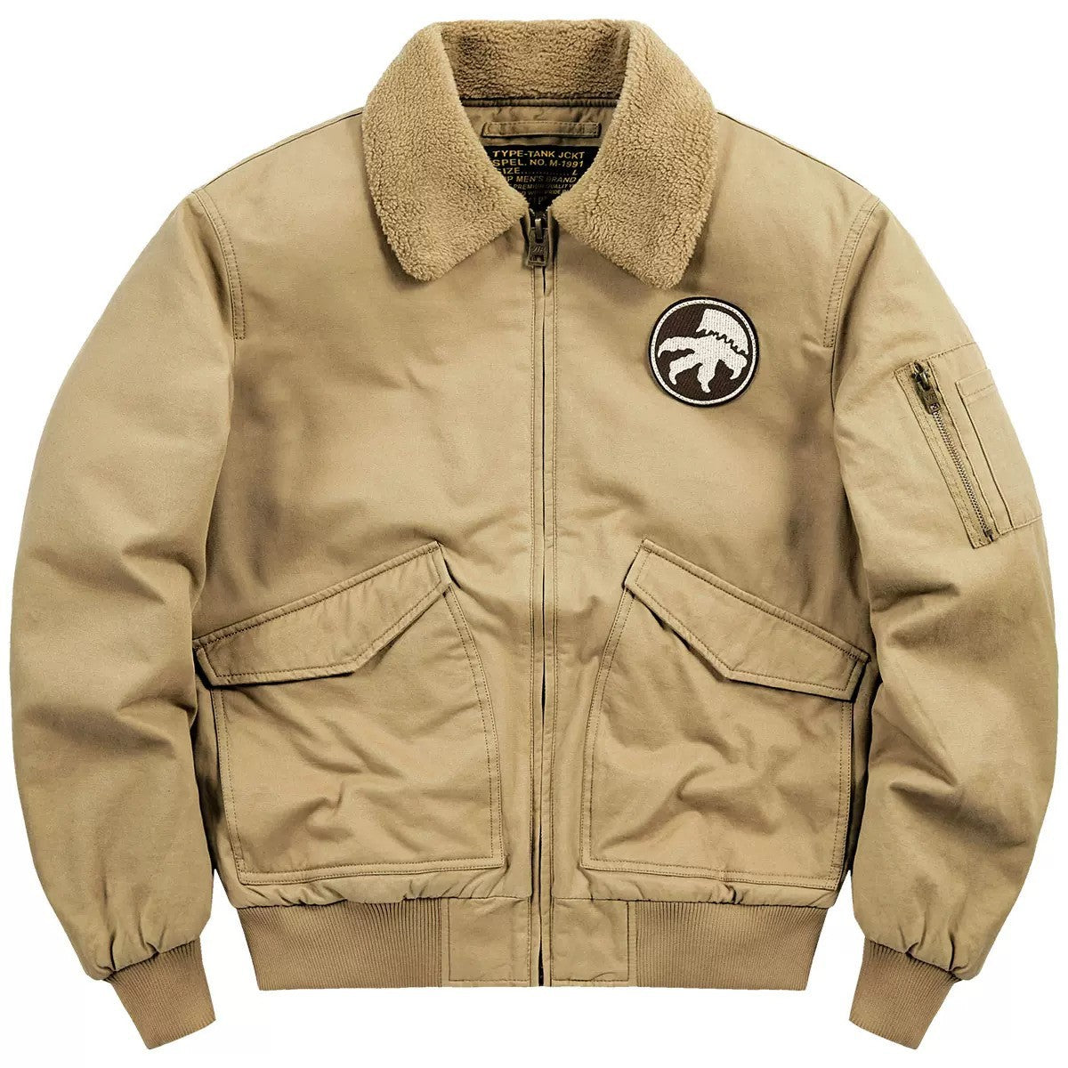 Winter Bomber Jacket Cotton-Padded Jacket for Men Imitation Cashmere Lapel Workwear Short Casual Men's Thickeneded Cotton-Padded Jacket