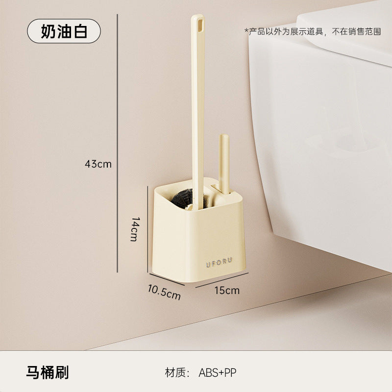 Long-Handled Toilet Brush Bathroom Multi-Functional No-Dead-Angle Cleaning Brush Household Punch-Free Wall-Mounted Toilet Brush with Base