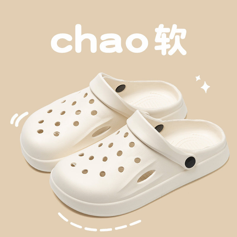 610 cross-border a generation of hair hole sandals summer beach shoes non-slip light excrement feeling wear baotou slippers