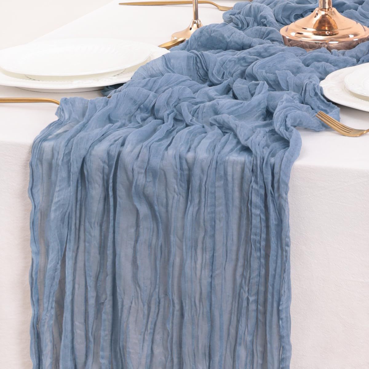 Cross-border foreign trade wholesale Bali yarn wrinkled table flag twist table flag tablecloth wedding party decoration wrinkled table flag